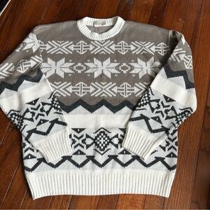 Vintage Nordic Pattern Sweater Apres Ski Made in Canada